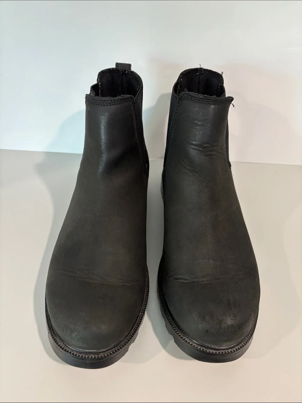 Sorel Ainsley Chelsea Waterproof Leather Boots Black Slip-On Size 9 - Picture 3 of 15